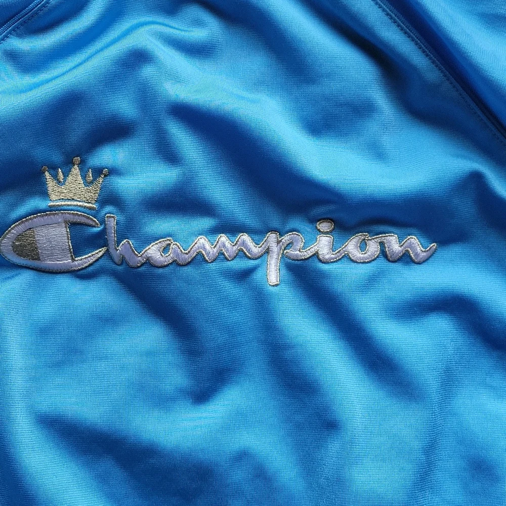 Champion Crown C Logo Cropped Life Track Jacket Baby Blue Medium